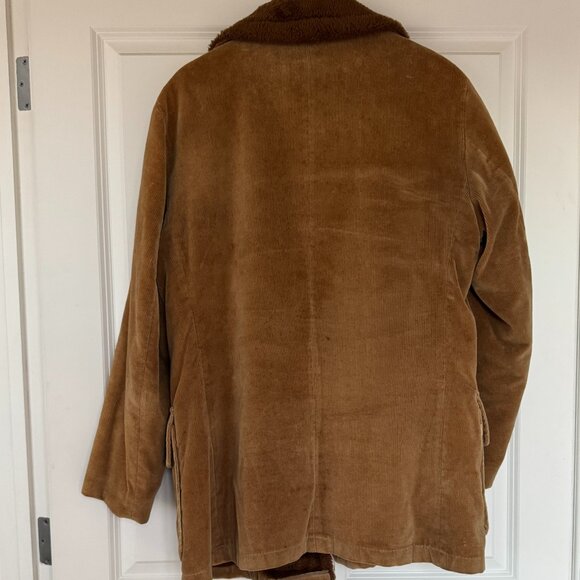 Vintage William Barry Corduroy Button Up Cozy Sherpa Coat Jacket 70s - M/L - Picture 7 of 7